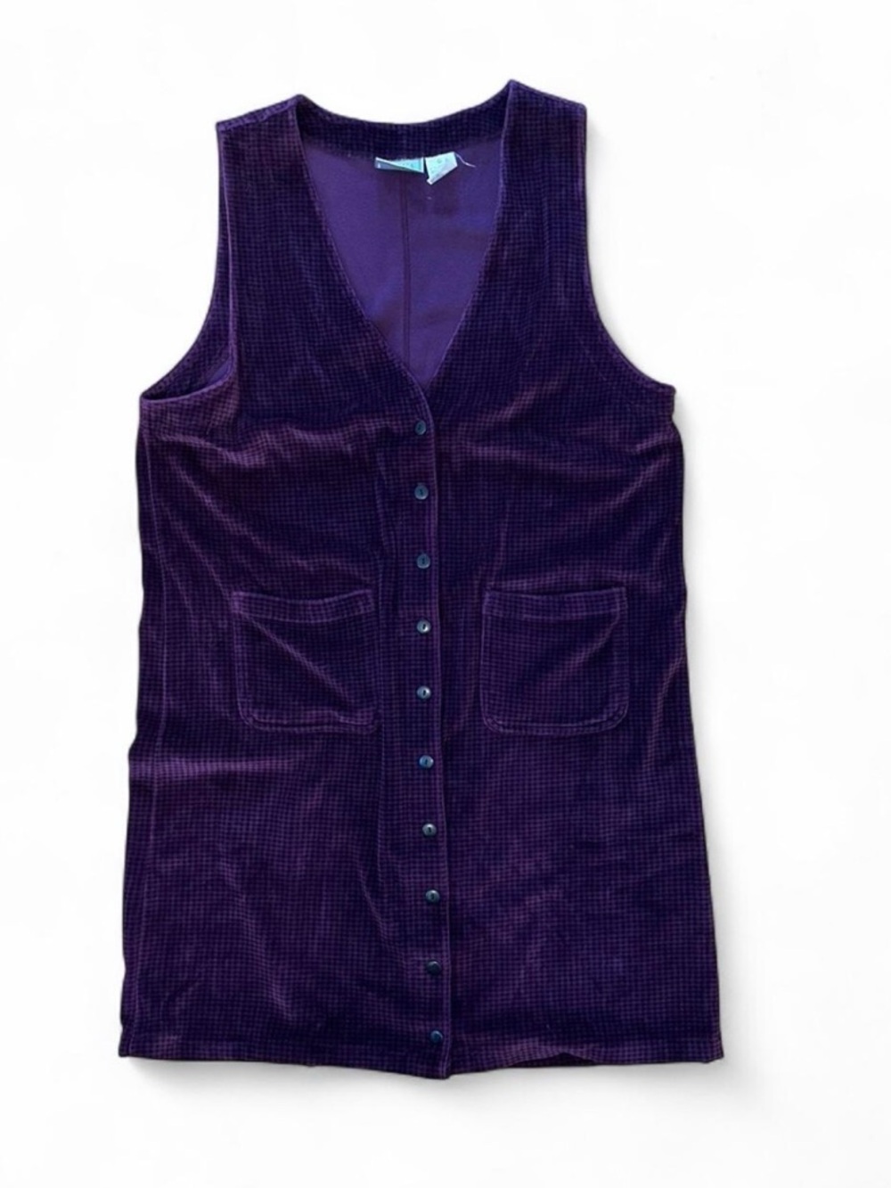 VINTAGE purple corduroy Erika Studio Jumper Vest Dress size Large Women’s